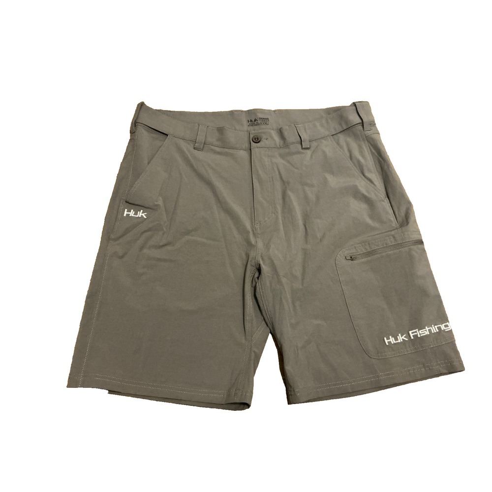 Huk Fishing Men's 3XL Standard Next Level Quick Dry Performance Shorts Grey